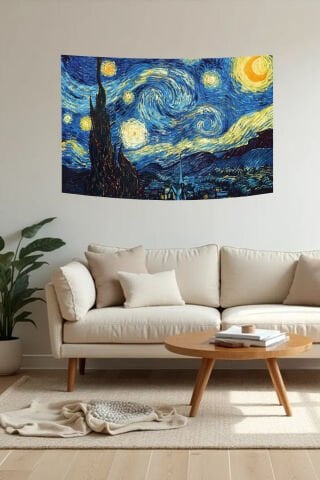 Vincent van Gogh Yıldızlı Gece Duvar Örtüsü