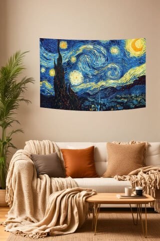 Vincent van Gogh Yıldızlı Gece Duvar Örtüsü
