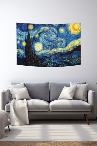 Vincent van Gogh Yıldızlı Gece Duvar Örtüsü