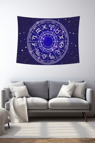 Astroloji ve Burçlar Mandala Duvar Örtüsü