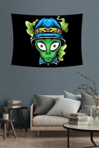 Cool Alien Duvar Örtüsü – Uzaydan Gelen Stil