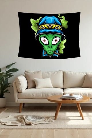 Cool Alien Duvar Örtüsü – Uzaydan Gelen Stil