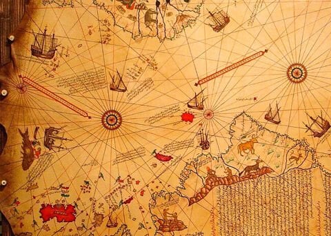 Vintage Dünya Haritası Duvar Örtüsü