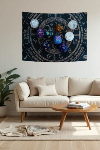 Astroloji ve Burç Desen Duvar Örtüsü