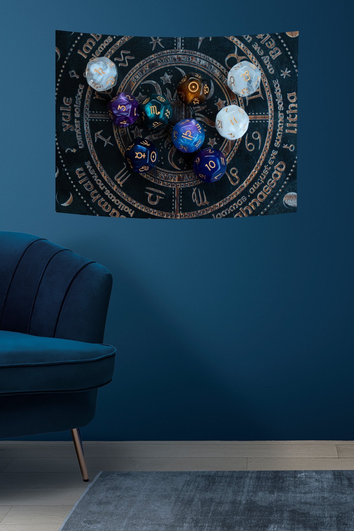 Astroloji ve Burç Desen Duvar Örtüsü