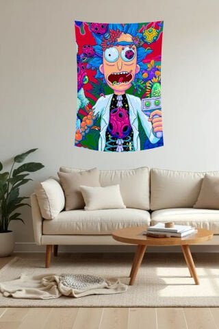Rick and Morty Çılgın Boyutlar Duvar Örtüsü