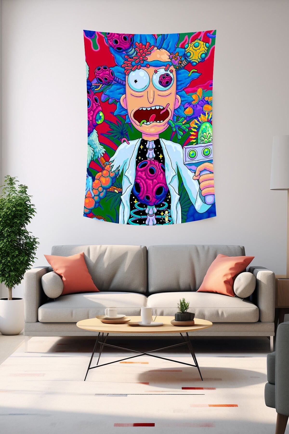 Rick and Morty Çılgın Boyutlar Duvar Örtüsü