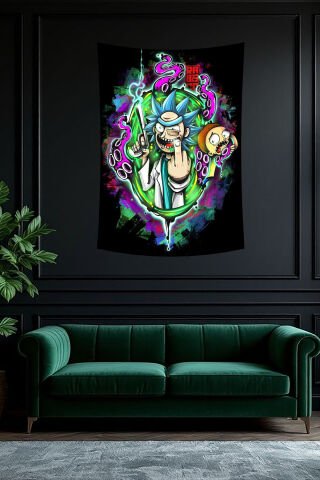 Rick ve Morty Serseri Uzay Duvar Örtüsü