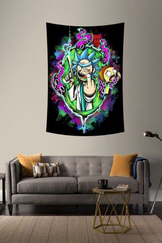Rick ve Morty Serseri Uzay Duvar Örtüsü