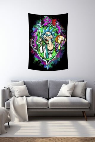 Rick ve Morty Serseri Uzay Duvar Örtüsü