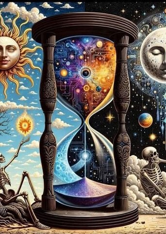 Güneş Ay Evren Zaman Döngüsü Duvar Örtüsü