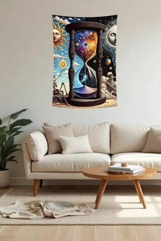 Güneş Ay Evren Zaman Döngüsü Duvar Örtüsü