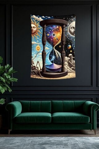 Güneş Ay Evren Zaman Döngüsü Duvar Örtüsü