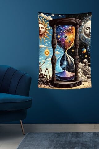 Güneş Ay Evren Zaman Döngüsü Duvar Örtüsü