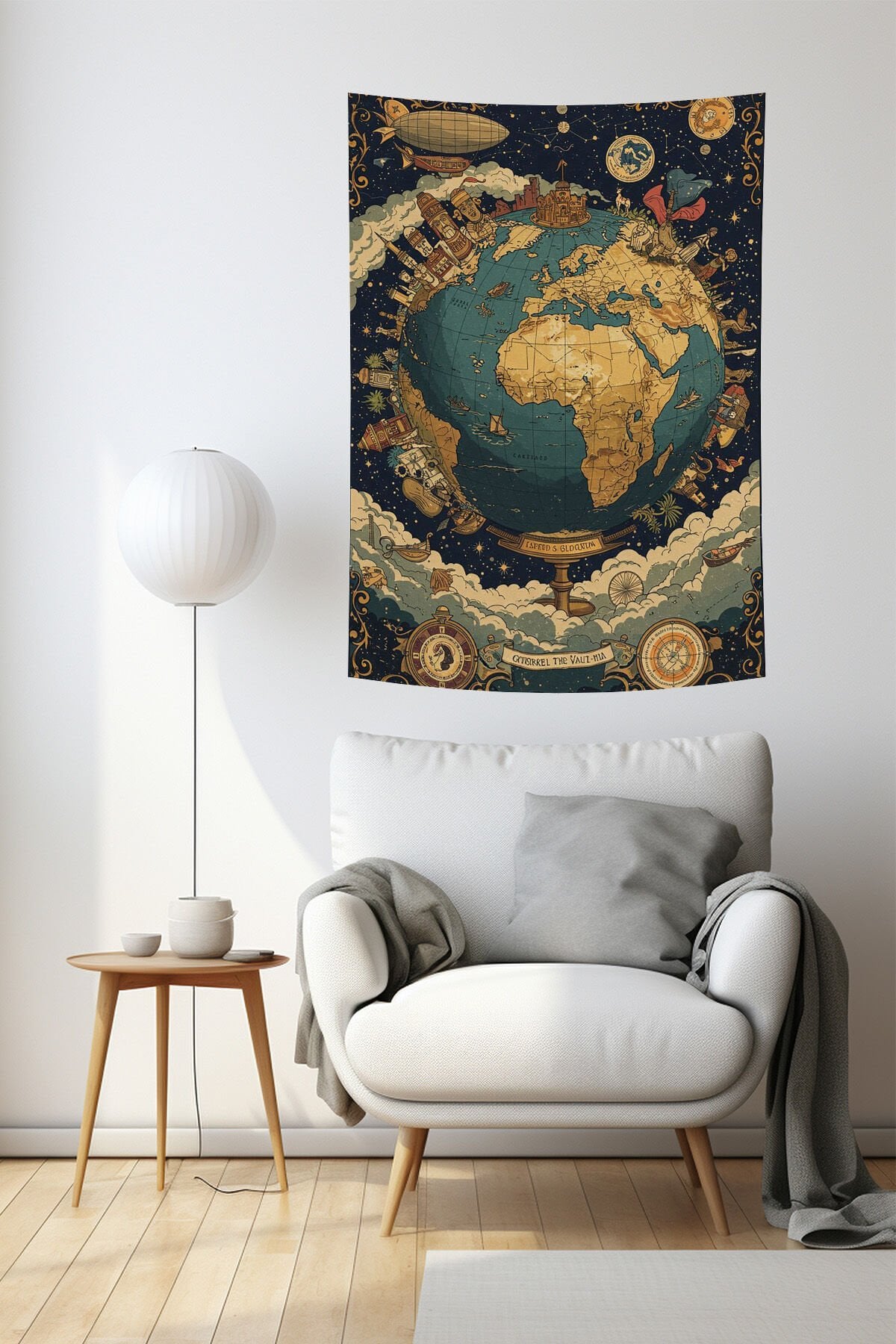 Fantastik Dünya Haritası Duvar Örtüsü