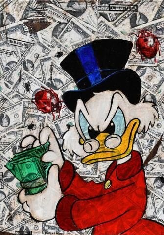 Scrooge McDuck Para Temalı Duvar Örtüsü
