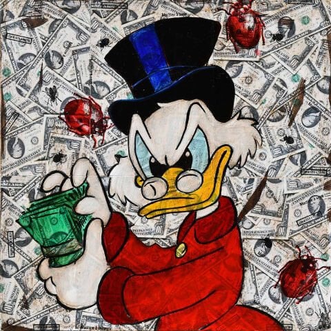 Scrooge McDuck Para Temalı Duvar Örtüsü