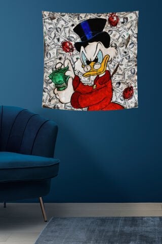 Scrooge McDuck Para Temalı Duvar Örtüsü