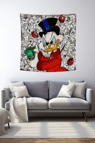 Scrooge McDuck Para Temalı Duvar Örtüsü
