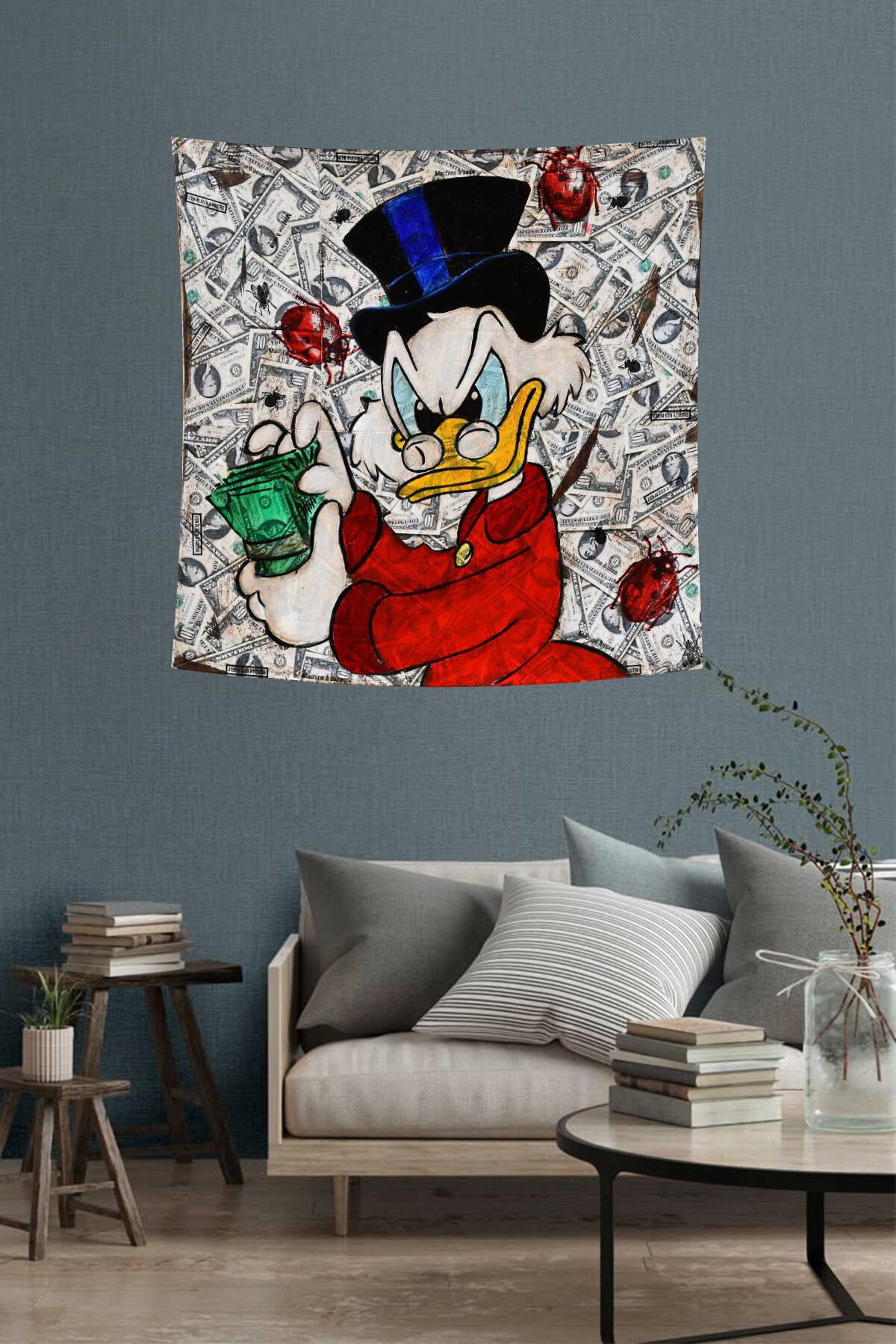Scrooge McDuck Para Temalı Duvar Örtüsü