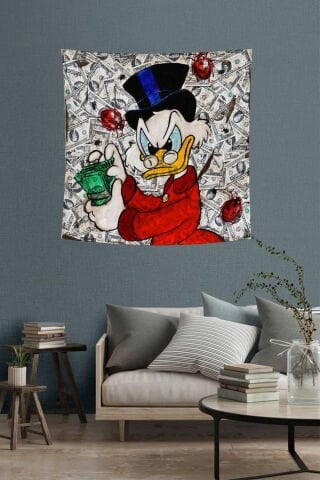 Scrooge McDuck Para Temalı Duvar Örtüsü