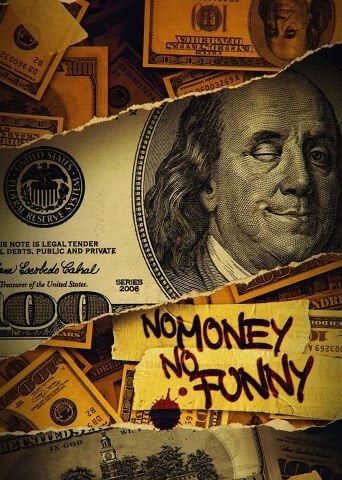 No Money No Funny Yazılı Dolar Duvar Örtüsü