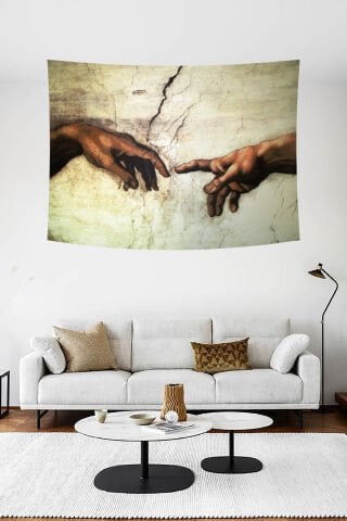 Michelangelo Eller Sanat Duvar Örtüsü