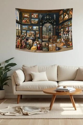 Klasik Sanat Galerisi Temalı Duvar Örtüsü