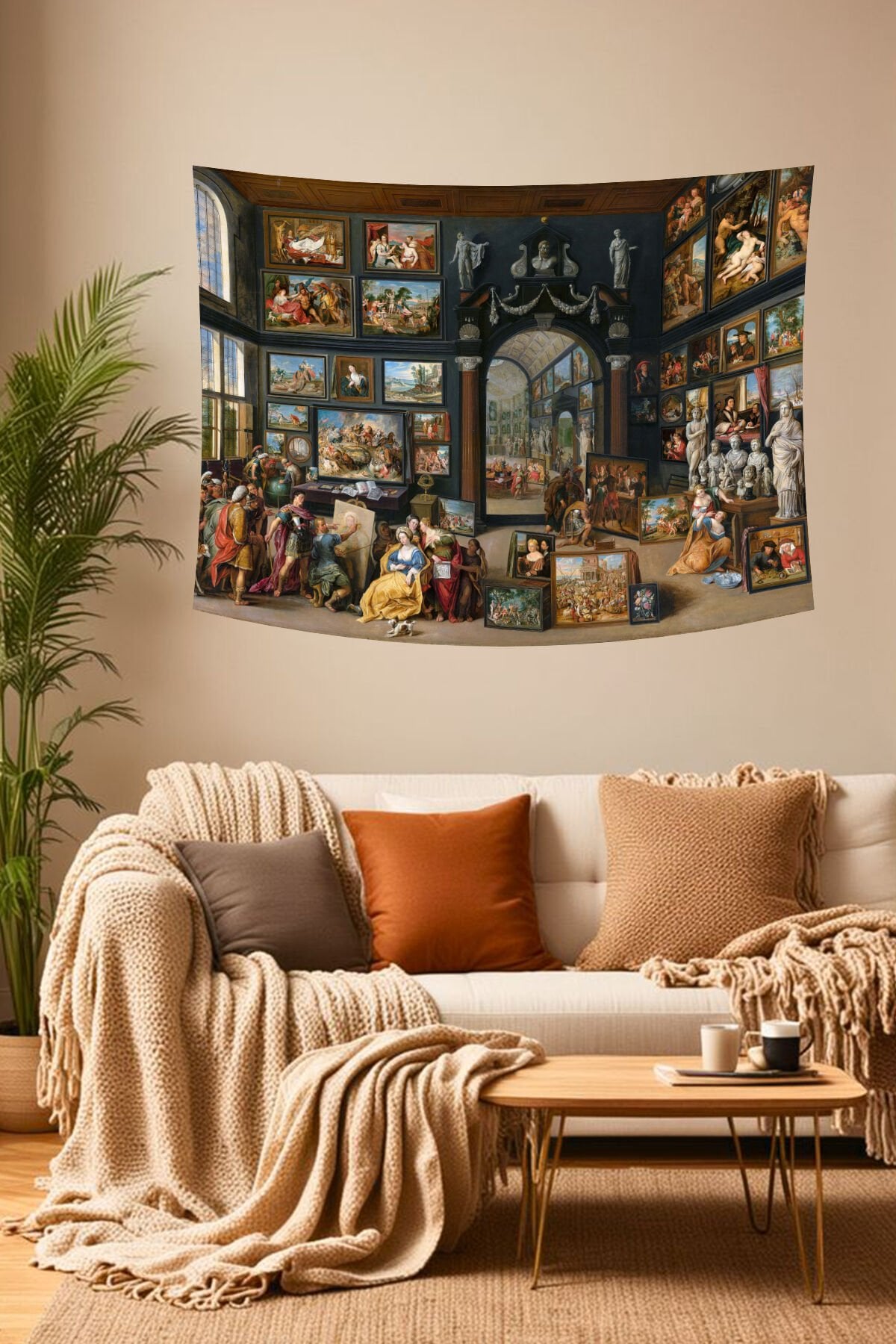 Klasik Sanat Galerisi Temalı Duvar Örtüsü