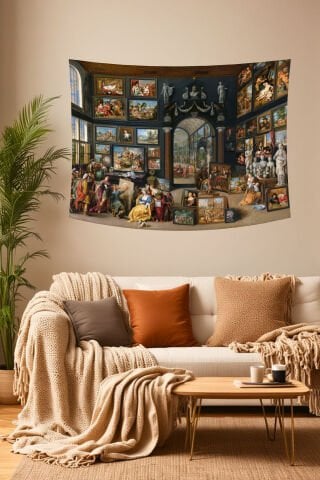 Klasik Sanat Galerisi Temalı Duvar Örtüsü