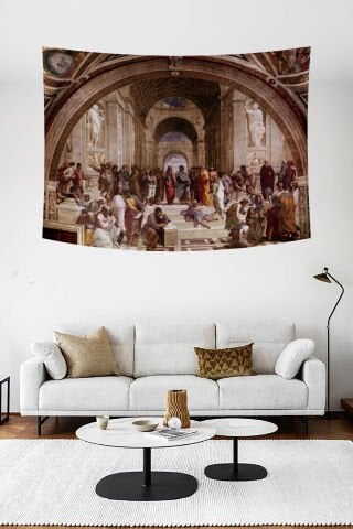 Raffaello Atina Okulu Desenli Klasik Duvar Örtüsü