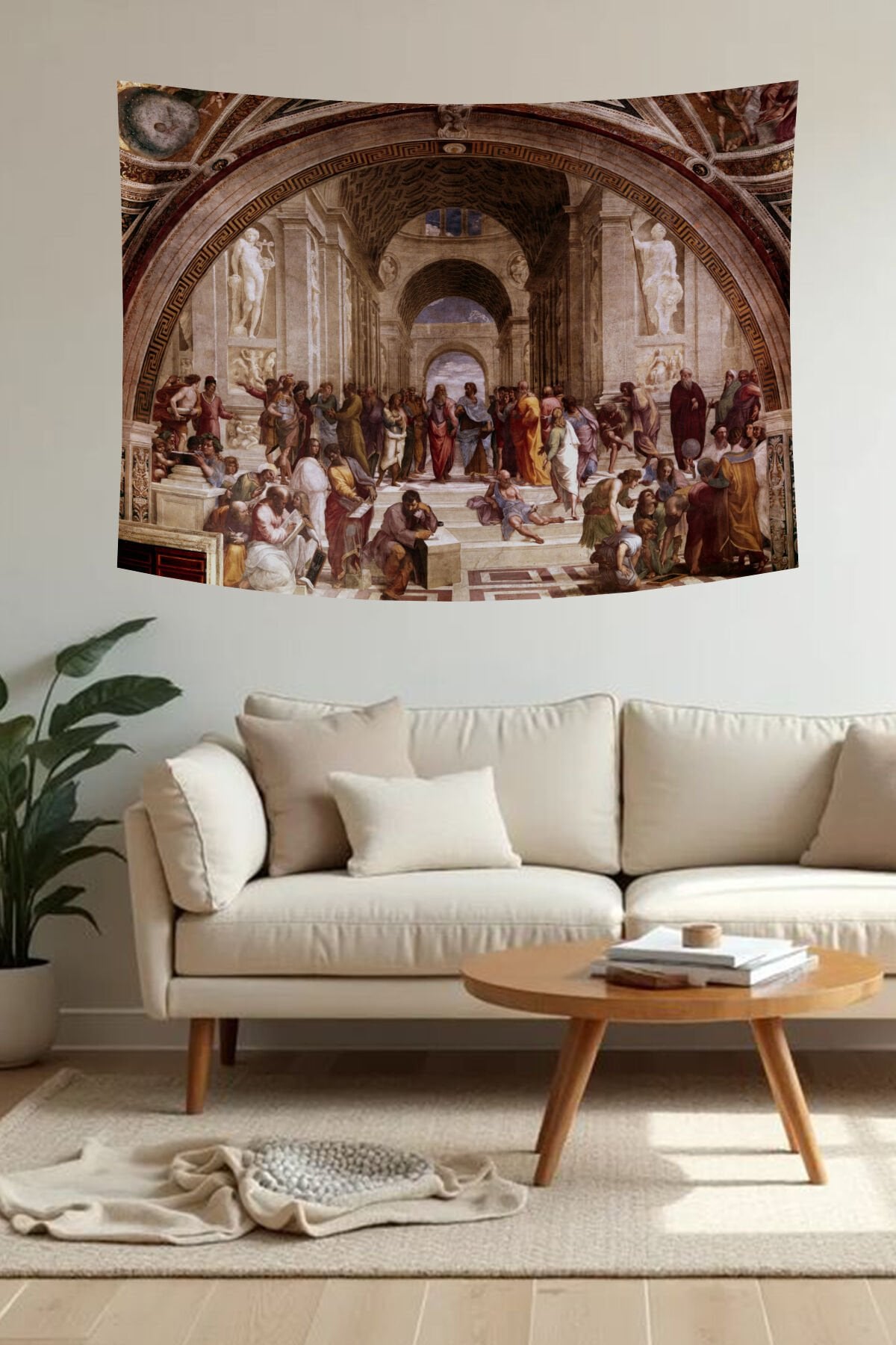 Raffaello Atina Okulu Desenli Klasik Duvar Örtüsü