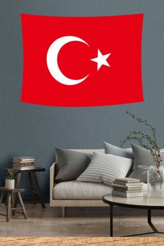 Türk Bayrağı Duvar Örtüsü