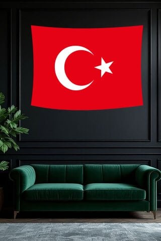 Türk Bayrağı Duvar Örtüsü