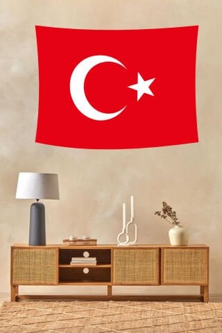 Türk Bayrağı Duvar Örtüsü