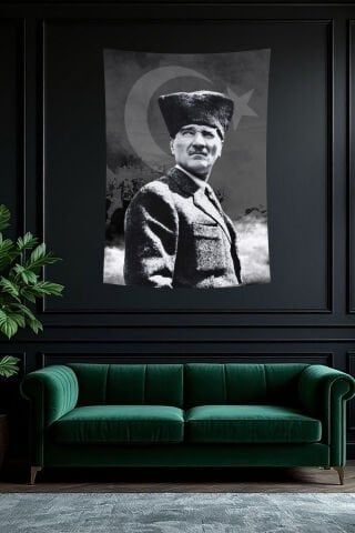 Atatürk ve Türk Bayrağı Temalı Duvar Örtüsü