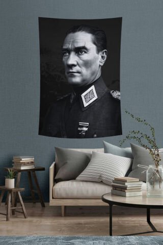 Ulu Önder Mustafa Kemal Atatürk Askeri Üniforma Duvar Örtüsü