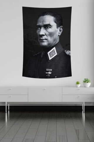 Ulu Önder Mustafa Kemal Atatürk Askeri Üniforma Duvar Örtüsü