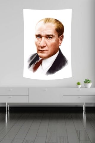 Atatürk Portre Sanat Desenli Duvar Örtüsü