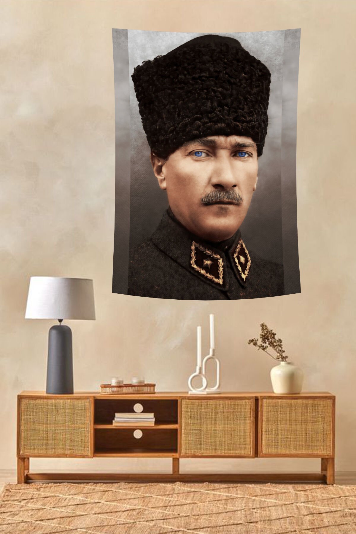 Ulu Önder Atatürk Askeri Üniforma Duvar Örtüsü