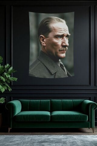 Atatürk Karizmatik Bakış Duvar Örtüsü