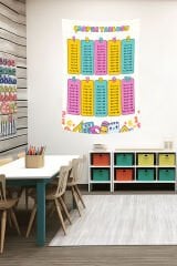 Renkli Matematik Çarpım Tablosu Duvar Örtüsü