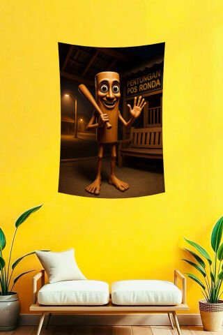 Tung Tung Tung Sahur Karakterli Duvar Örtüsü