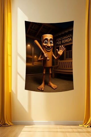 Tung Tung Tung Sahur Karakterli Duvar Örtüsü