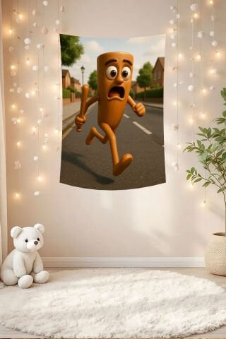 Tung Tung Tung Sahur Kaçış Temalı Duvar Örtüsü