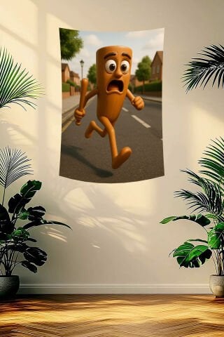 Tung Tung Tung Sahur Kaçış Temalı Duvar Örtüsü