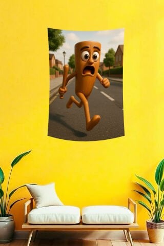 Tung Tung Tung Sahur Kaçış Temalı Duvar Örtüsü