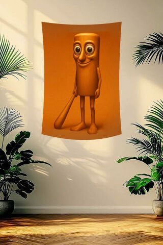 Sevimli Tung Tung Tung Sahur Tasarım Duvar Örtüsü