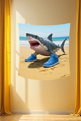 Tralalero Tralala Köpekbalığı Duvar Örtüsü