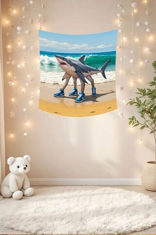 Sevimli Tralalero Tralala Duvar Örtüsü